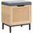 Storage Chest With Foam Pad Seating Cushion, Natural Rattan 16In Storage Bench Organizer