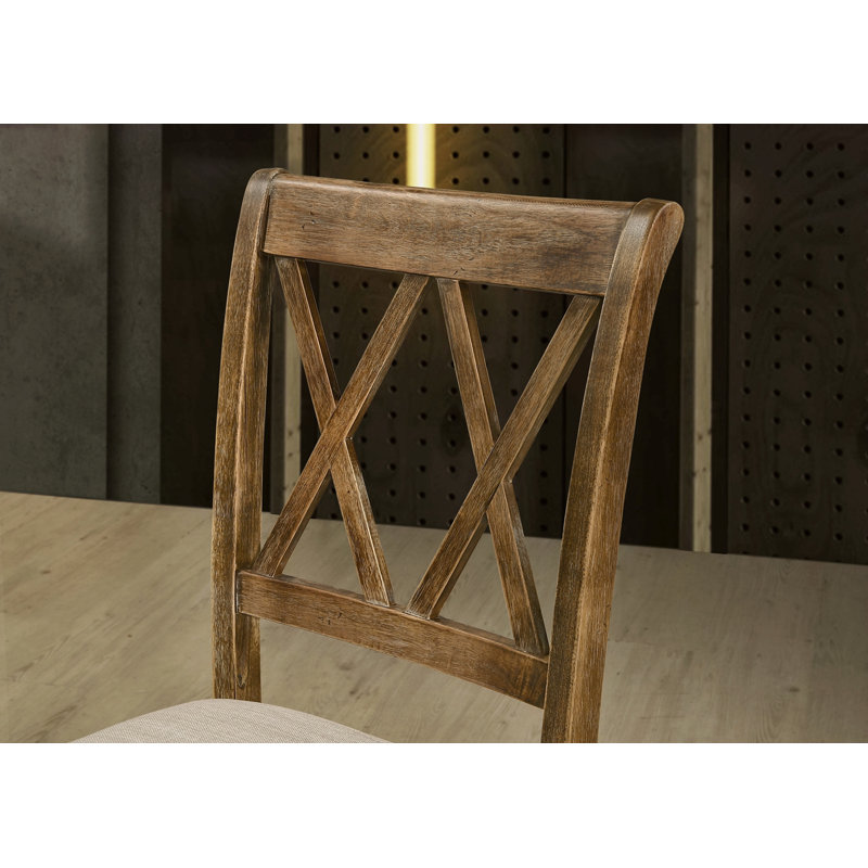 Ensemble de 2 chaises rembourrées en tissu, Brun