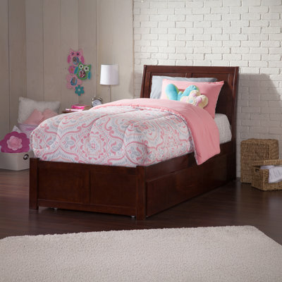 Fitzsimmons Solid Wood Platform Bed with Panel Footboard and Trundle