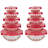 20-Piece Glass Bowls with Lids Set - Strawberry Design Mixing Bowls Set with Multiple Sizes