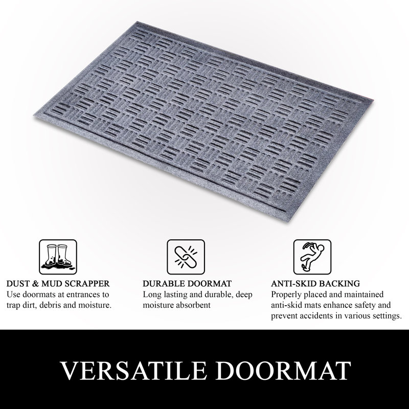 Paillasson Ocossio, Gris foncé, L 18 po x L 30 po