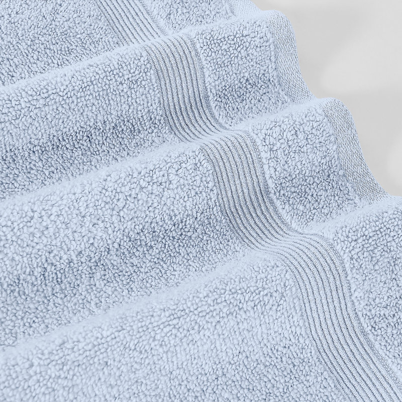 Modern Threads 6-Piece Zero Twist Jacquard Towel Set Otis – 100% Cotton, Quick Dry & Absorbent Bath, Hand & Washcloths – Textured Chevron Design
