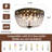 Melrose 15'' 4 - Lights Matte Black/Gold Modern Bowl-Shaped Crystal Flush Mount Lighting Fixture For Living Room/ Bedroom-1989090113