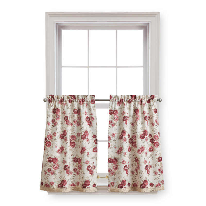 Ensemble de 2 rideaux roses Rosalind Wheeler