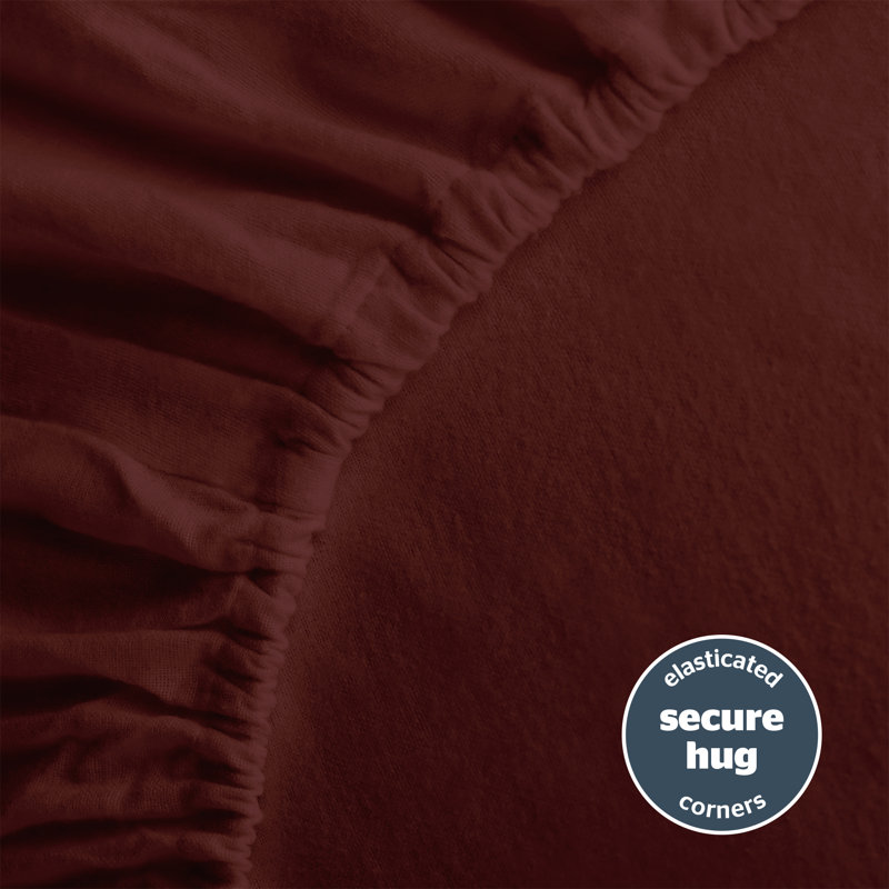 Silentnight Brushed Cotton Fitted Sheet, Double (4'6), Red