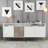 Modern White and Gold Console Table, 70.9 x 30.3 x 13.8 inches | 100% Melamine Coated Particle Board, Thickness: 0.7 inches | Stylish Geometric Design for Entryway or Living Room, Durable and Elegant