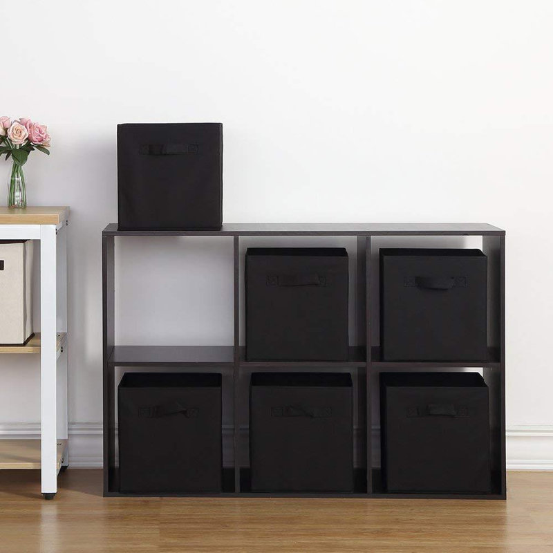 Boîte de rangement en tissu pliable, Noir