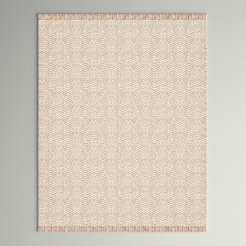 Tapis beige en jute tissé à plat à la main Kazunori, Rectangle 3 pi x 5 pi