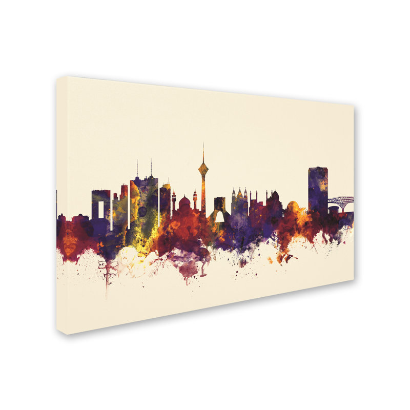 « tehran iran horizon ii », reproduction d’impression sur toile tendue, 16 po x 24 po