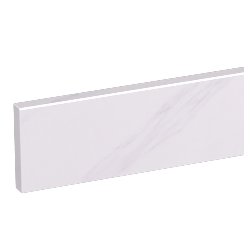 21.25" Engineered Stone Side Splash for Bathroom Vanity Top in White Marble Look