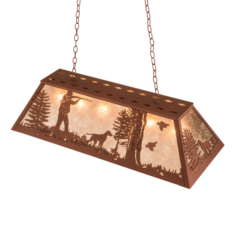 Rustic Lodge 6 - Light Pendant, 12.5" - 44" H x 42" W x 17" D, Rust, Rust