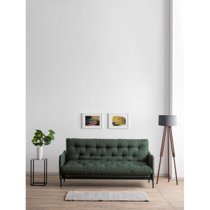 Allinson 200cm Upholstered Convertible Sofa, Green