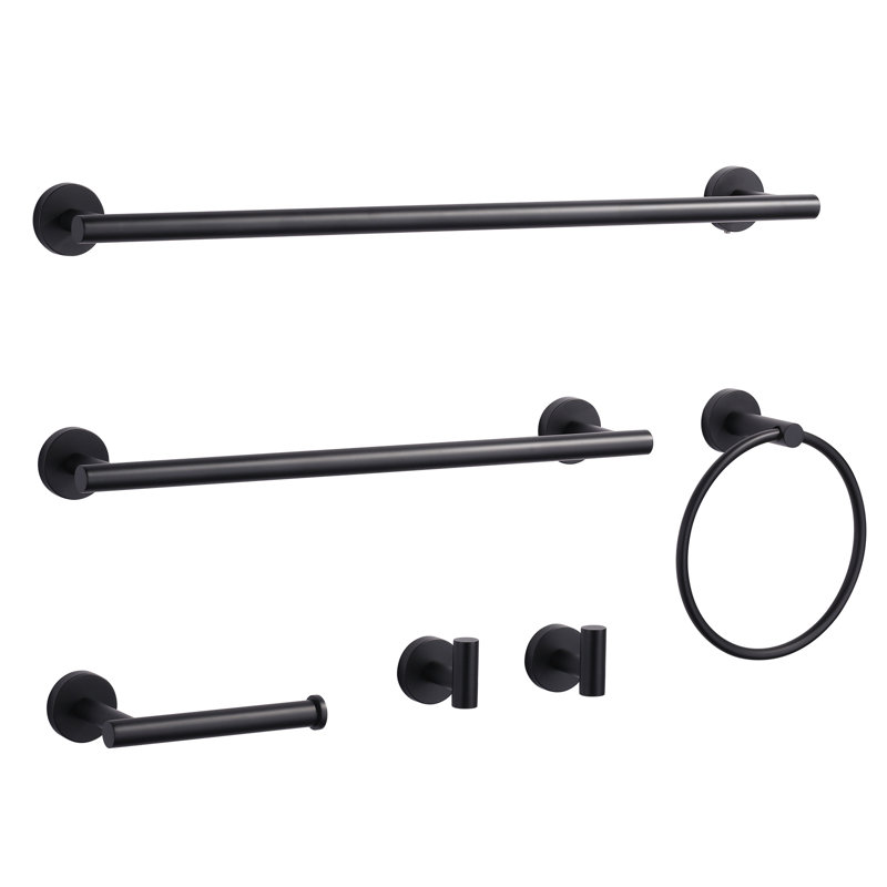 6 - Piece Bathroom Hardware Set, Black