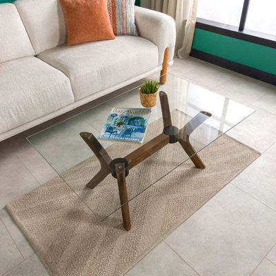 Base de table basse en bois massif 30 po Butterfly