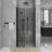 36 In. W X 72 In. Bifold Semi-Frameless Shower Door In Matte Black Finish