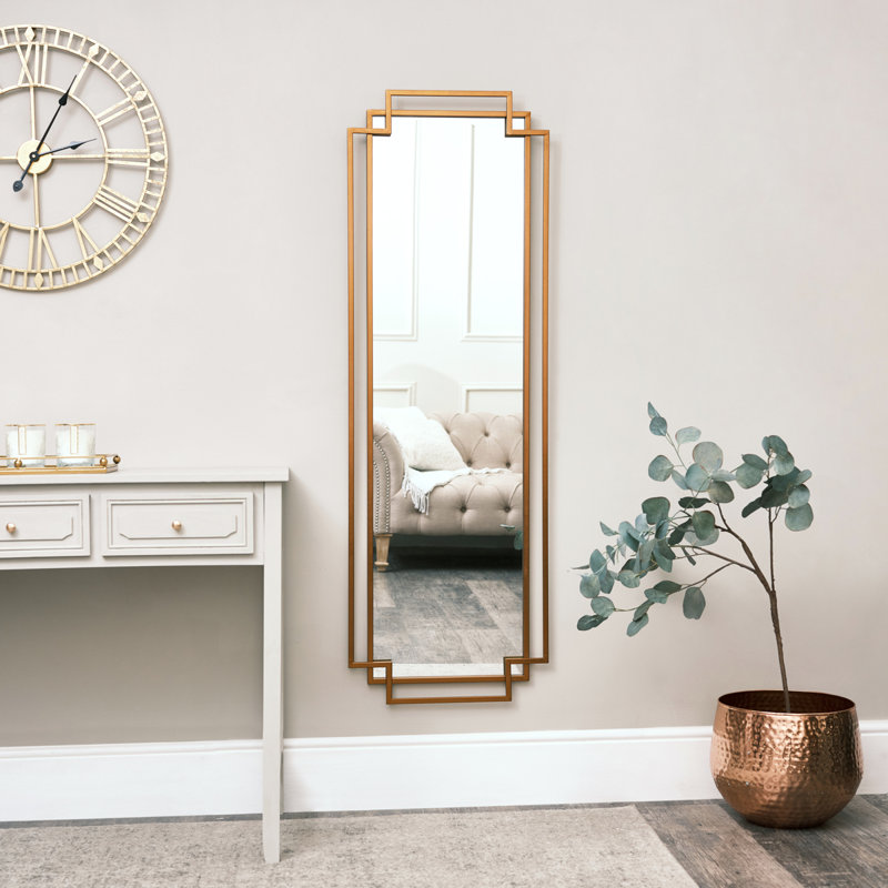 Alysea Metal Flat Wall Mirror, Copper