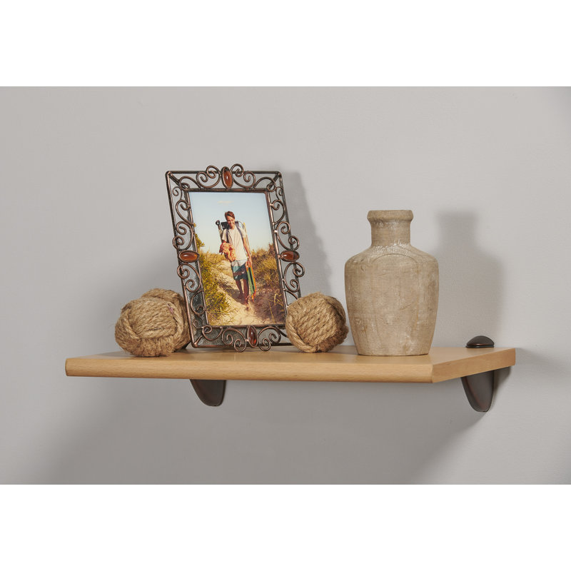 Gallery 12X16 Beech Shelf Kit With Pelican Brackets, Beech Shelf/Bronze Brackets