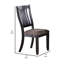 Chaise de salle à manger en bois 23 po, ensemble de 2, dossier à lattes, siège rembourré, gris