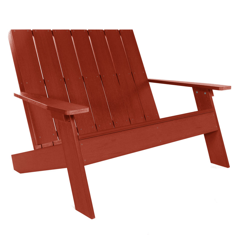Causeuse double en plastique recyclé Byrnes, Rouge rustique