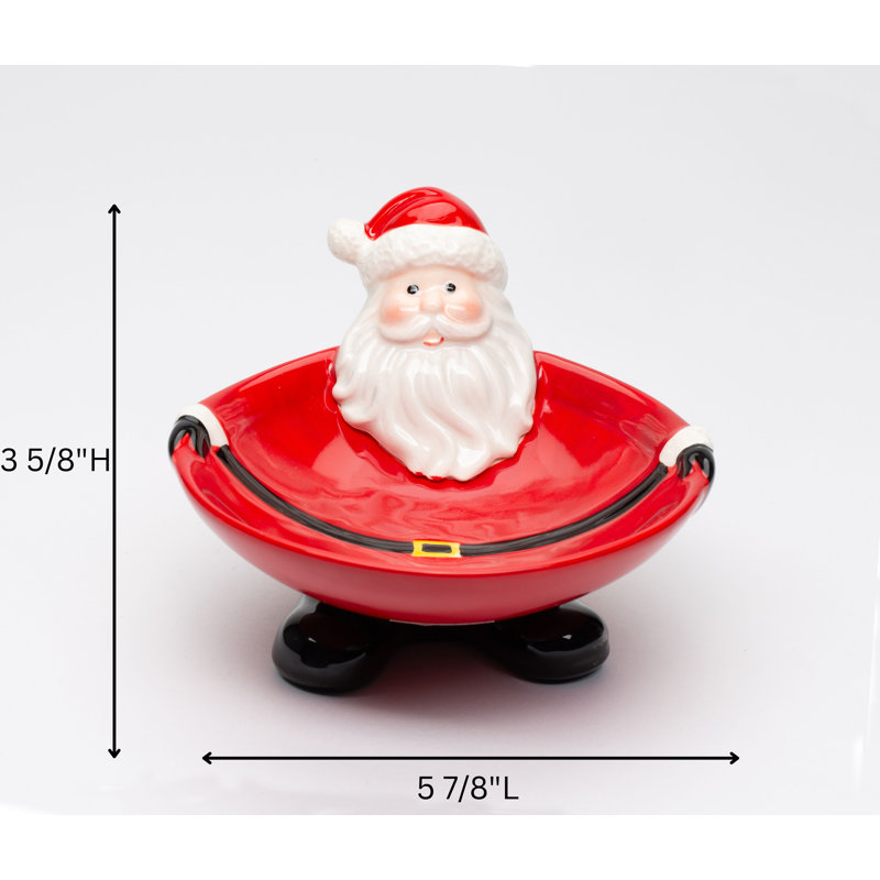 Small Santa Candy Bowl -3 5/8"H