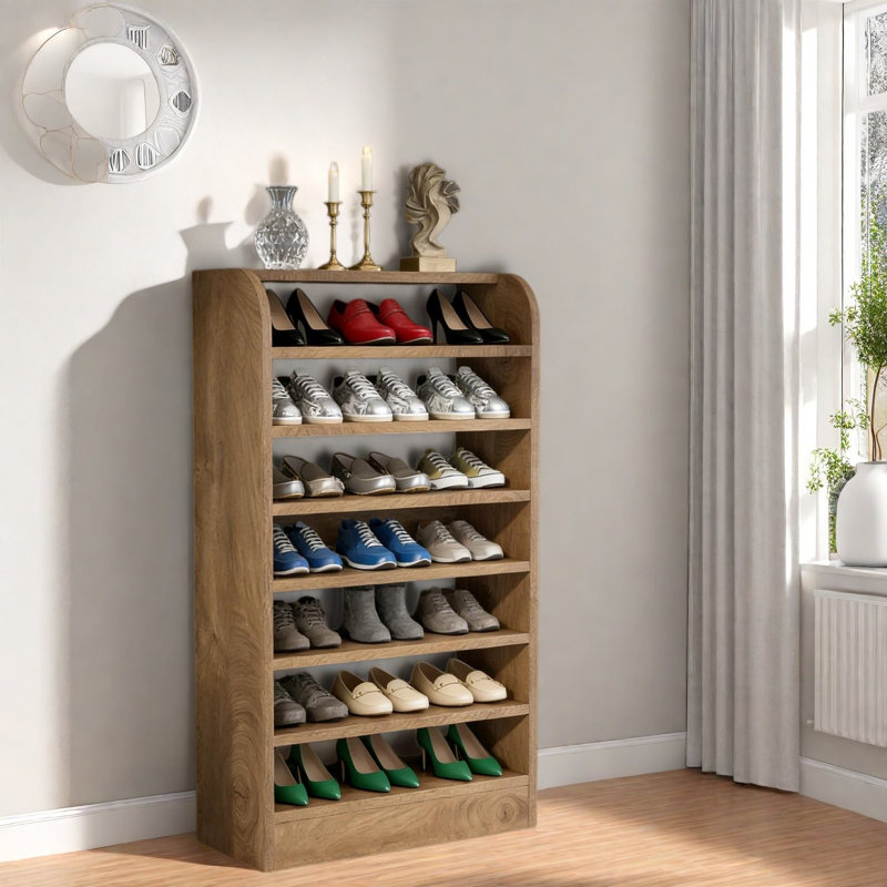 Porte-chaussures moderne, panneau de particules en bois, entrée compacte