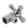 Cross Handle Angle Stop Shut Off Valve, 1/2" IPS Inlet with 3/8" Compression Outlet