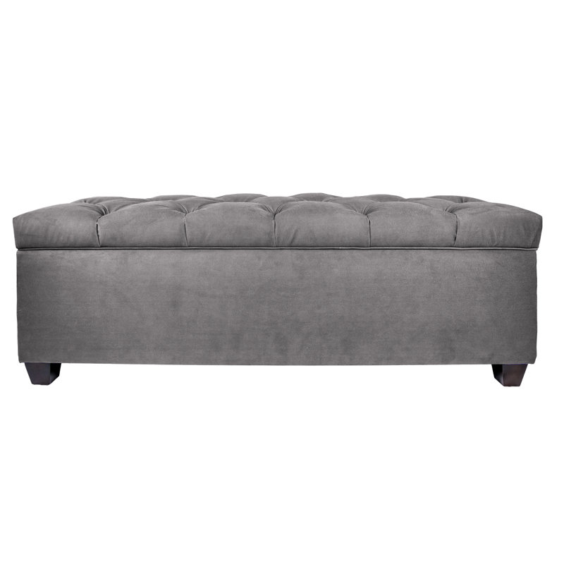 Banc de rangement rembourré Erik, Gris