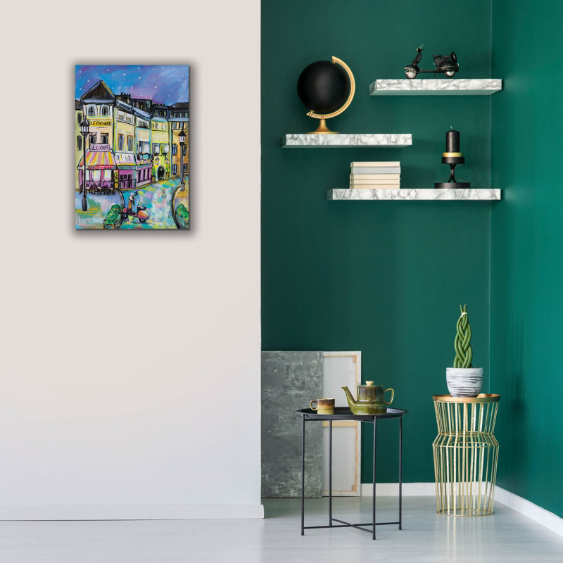 «Paris Evening» par Jeanette Vertentes, art mural sur toile, H 26 po x l 18 po