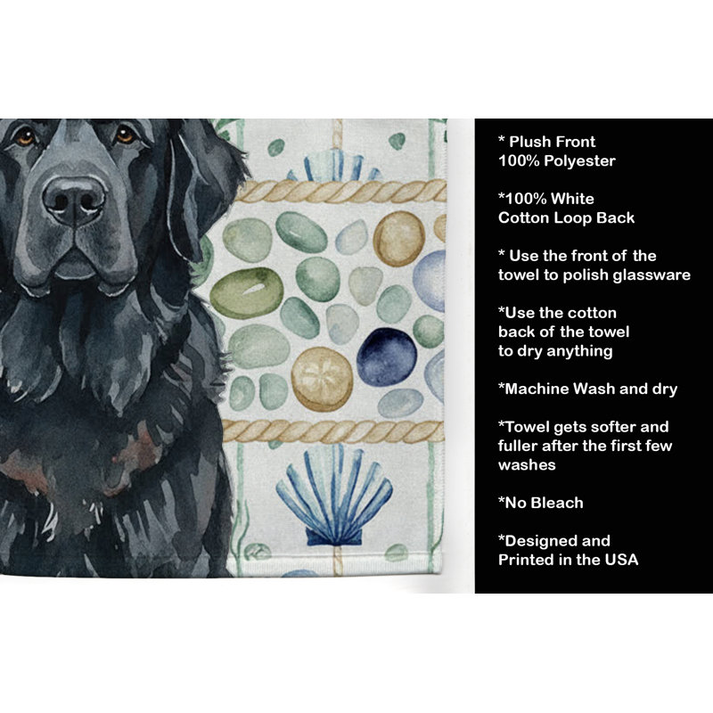 Serviette de cuisine noire en verre bord de mer Terre-Neuve, Black Newfoundland