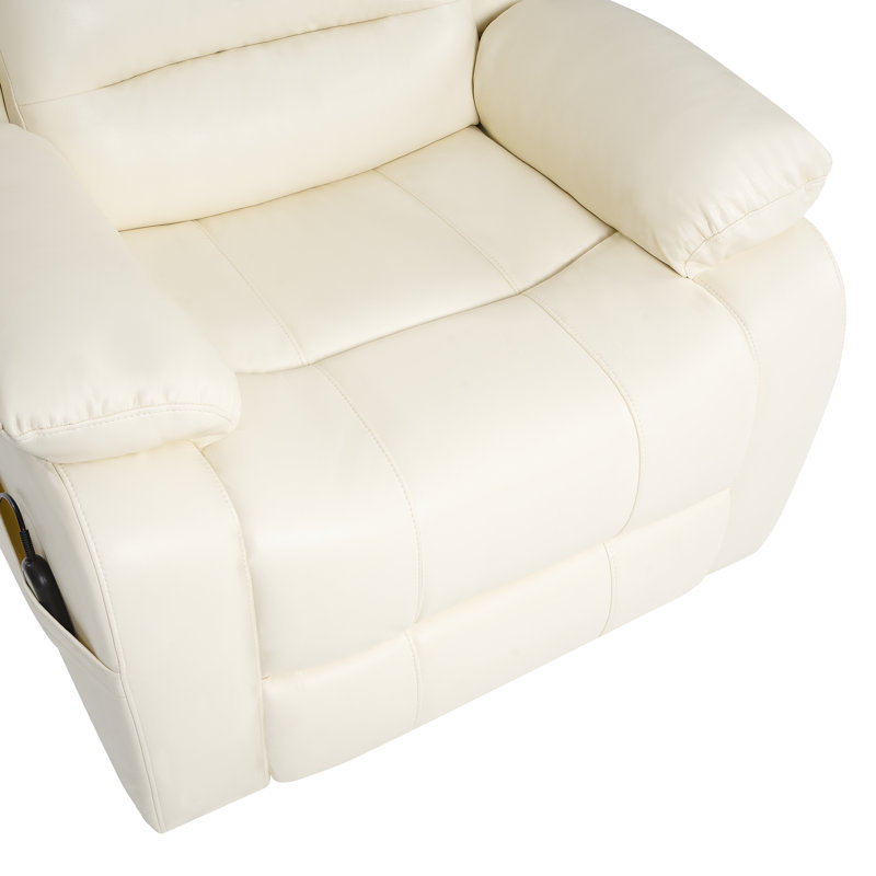 Faux Leather Lift Assist Power Recliner, Cream Fuax Leather