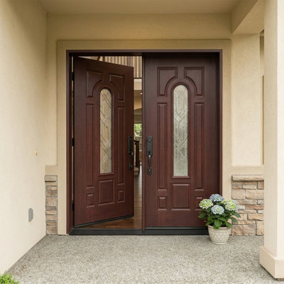 80'' Paneled Fiberglass Front Entry Doors