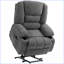 Fauteuil inclinable électrique inclinable avec massage par vibration et amp; Chaleur, fauteuil inclinable en tissu de chenille pour personnes âgées | Gris anthracite | Assemblage rapide
