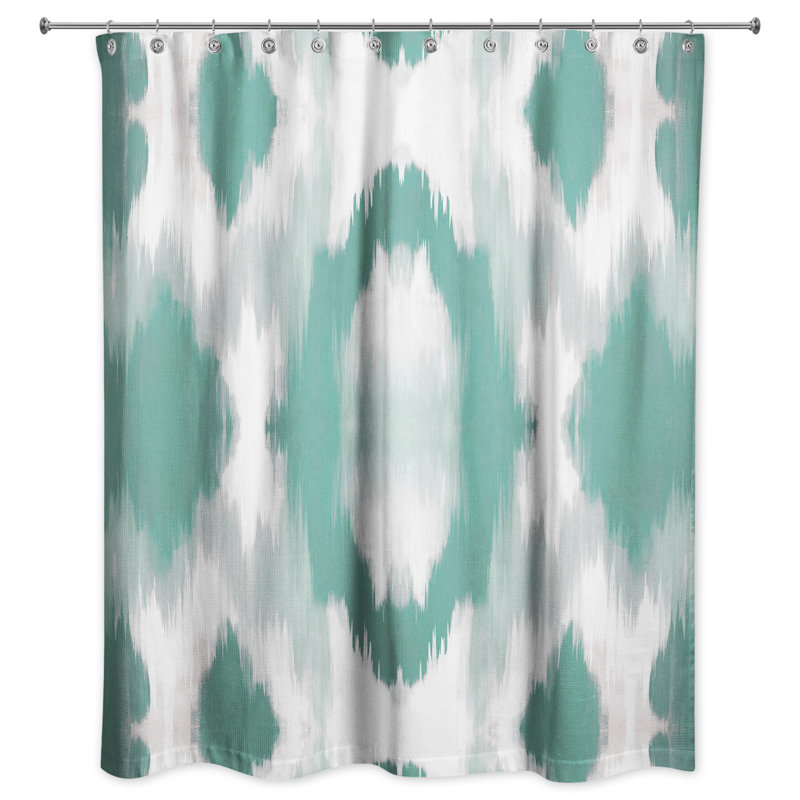 Abstract Shower Curtain, Green