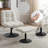 Upholstered Swivel Accent Chair With Ottoman-499478385
