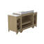 60 po Meuble-lavabo autoportant avec plateau en marbre d'ingénierie assemblé