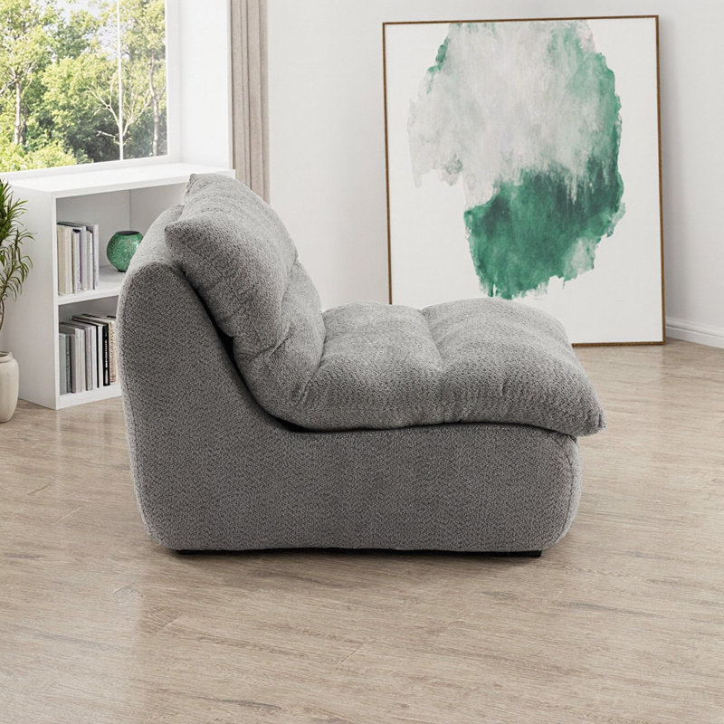 Fauteuil ergonomique en forme de nuage - canapé d'appoint moderne pour le salon, la chambre à coucher et le bureau, Gris