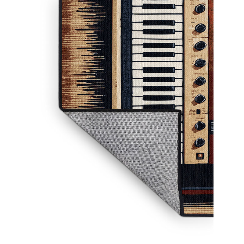 Washable Synthesizer Music Area Rug, Rectangle 5' x 8'