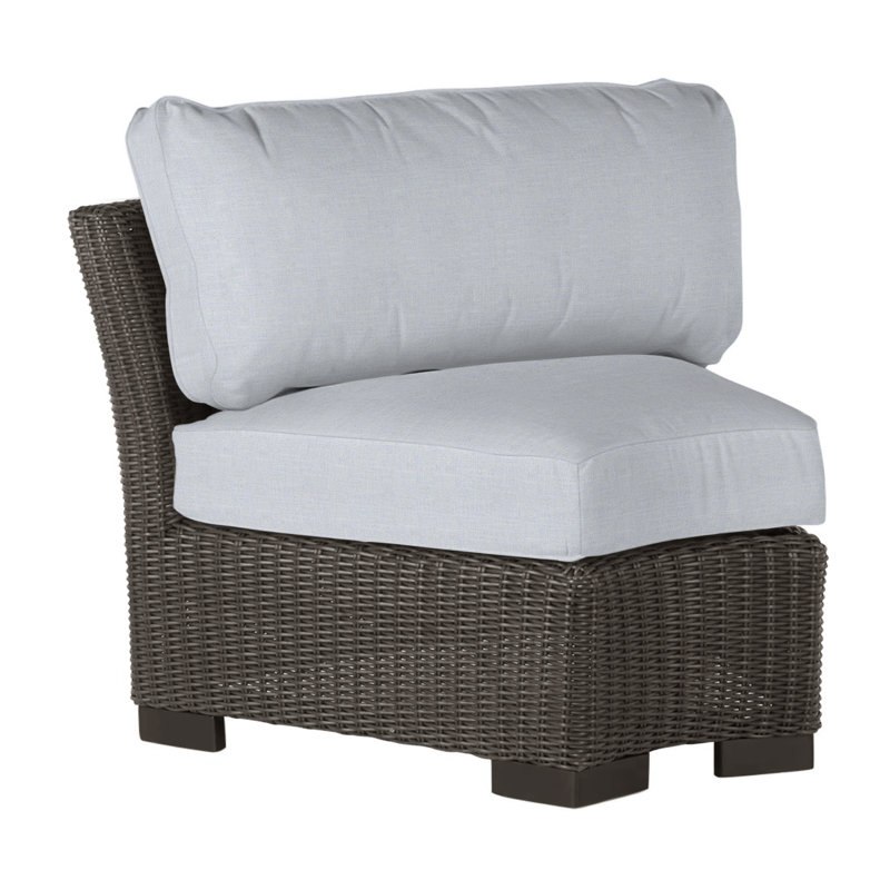 Club Woven Patio Chair with Cushions, Black Walnut, No Welt, Rollo Cream