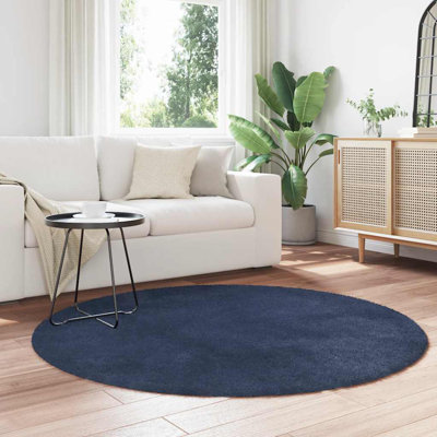 Shaggy Rug High Pile NAVARRA Navy Polyester