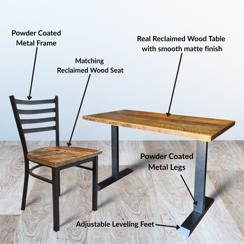 Heritage Farmhouse Earth And Iron Desk With Chair Set, 28" H x 48" W x 30" D