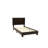Modern Brown 1Pc Queen Size Bed Faux Leather Upholstered Bedframe Bedroom Furniture Adjustable Headboard-310097159