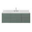   Ensemble de meuble-lavabo mural rectangulaire rectangulaire de 60 po avec comptoir à quartz blanc Carrara de 1,5 po Ensets-500080547-500080549