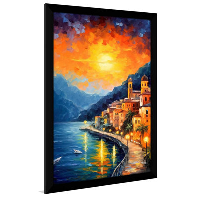 "Amalfi Coast, Italy At Twilight V4" par V2 Design Co., reproduction sur acrylique