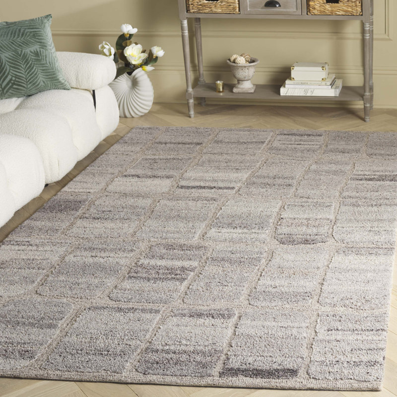Tapis taupe / gris Marzia 104, Rectangle de 5 pi x 8 pi