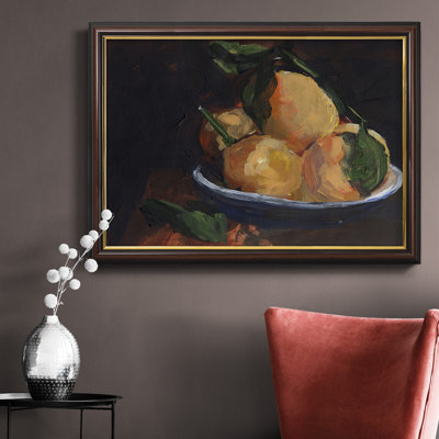 Assiette à fruits I, toile encadrée de qualité supérieure - prête à être accrochée