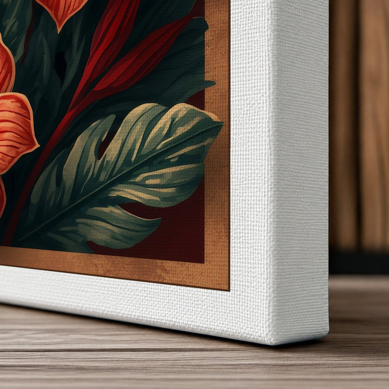 Hibiscus Study Botanical - Wrapped Canvas, 30x20 - 76.2 x 50.8 cm, White Border