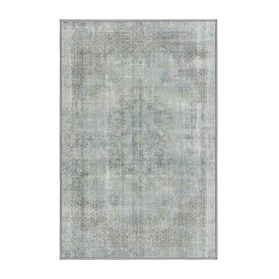 Tapis gris/vert clair traditionnel Valmont