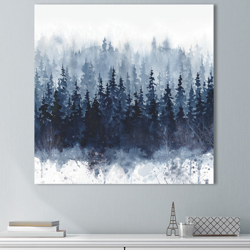 Indigo Forest - reproduction sur toile tendue, H 36 po x l 36 po x 1,5 po