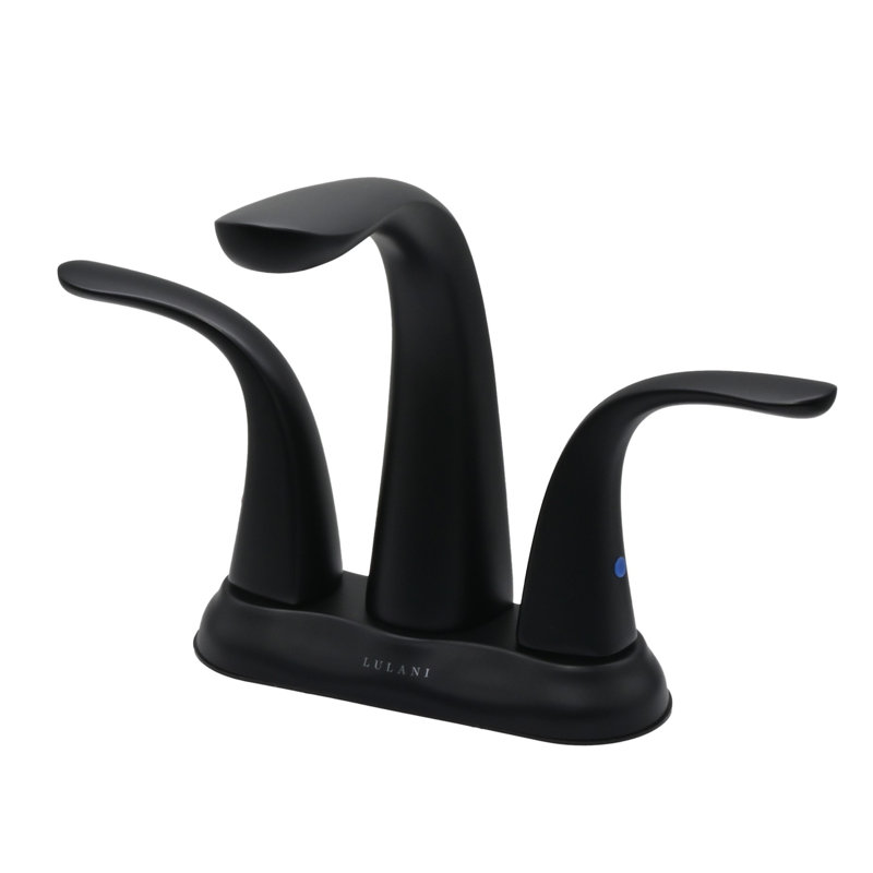 Robinet de salle de bain central avec drain Lulani Kauai, Noir mat