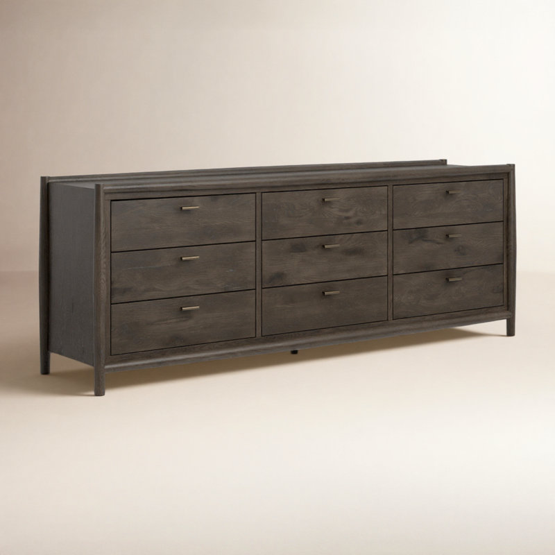 Commode double 9 tiroirs Cayenne, Noir fumé
